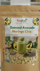 Oatmeal Avocado Moringa Chia Powder 250g | Healthy Breakfast | High Fiber | Instant Superfood Smooth