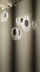 Eroma 5/10 Heads Mirror Heart-shaped Ceiling Light Acrylic Water Droplet Led Wedding Prop Decoration