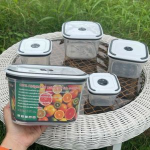 Bộ 5 Hộp Nhựa Trắng Cao Cấp Hộp Đựng Thực Phẩm Không Mùi Kháng Khuẩn