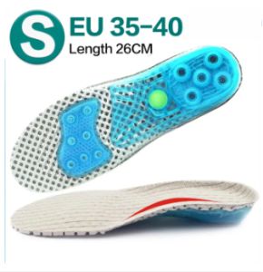 1 pair of breathable orthopedic insoles with gel cushioning for flat feet and arch support elastic shock absorbing plantar fasciitis relief relief of foot pain in men and women EU 35-40