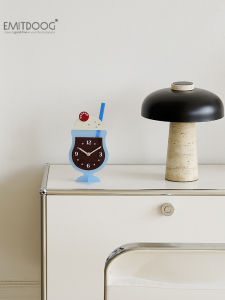 Emitdoog Luxury Living Room Decorative Wine Cabinet Creative Office Desktop Clock Tabletop Small Niche Clock Acrylic Handmade