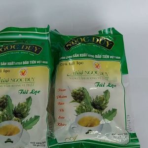 Trà túi lọc atiso Ngọc Duy gói xanh Đà Lạt bịch 100 túi lọc hỗ trợ giảm cân đặc sản làm quà