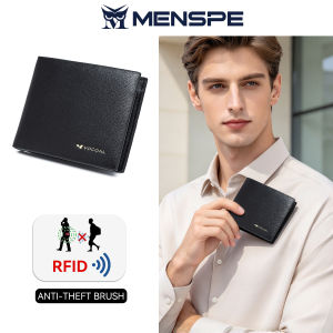 MENSPE Fashion Short Wallet RFID Anti Theft Brush Retro Wallet Business Wallet PU Wallet Multi-Card Position Wallets Travel Purses Zipper Coin  ID Credit Cards Holders