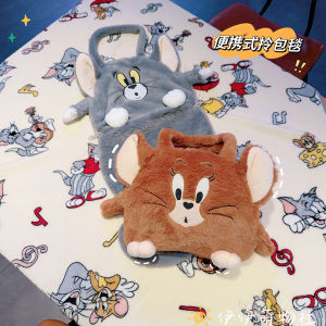 Cartoon Cat And Mouse Blanket Portable Foldable Office Nap Air Conditioner Cover Blanket Soft Fleece Crystal Ultra Soft Composite
