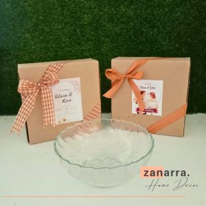 Mangkuk Kaca Elegan Motif Floral untuk Pernikahan - Aesthetic Wedding Souvenir