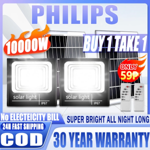 BUY 1 TAKE 1 Solar Lights With Solar Panel 10000W Outdoor Waterproof IP67 Original 606LED 680000mAh Solar Flood Light Garden Lamp Room Night Light Bulb for courtyard automatic with remote