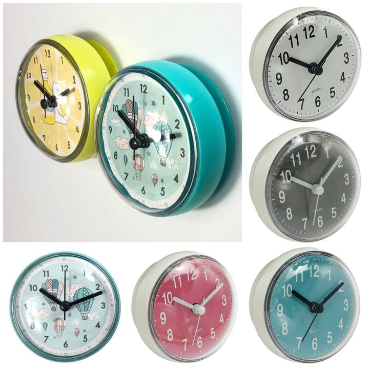 Mini Sucker Wall Clock Bathroom Shower Clocks Anti-Fog Waterproof 7cm ...