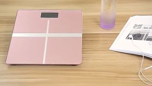 Zeus.Weighing Scale Digital LCD Electronic Scale Tempered Glass bathroom weighing Scale human thermometer