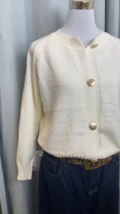 Fashion Korean Style Button-Down Solid Woolen Knitted Cardigan Top Knitwear Basic Fitted Longsleeve cardigans women