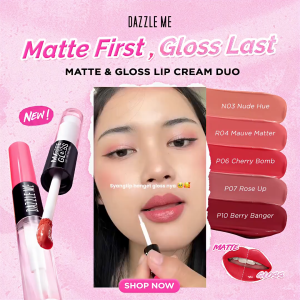 Dazzle Me Lip Cream Duo - 2in1 Lip Cream for Matte And Glossy Finish - Virgo Shoop