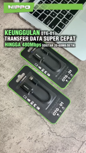 HIPPO OTG - 01 Type C USB Kabel OTG Type C to USB 16cm - Black