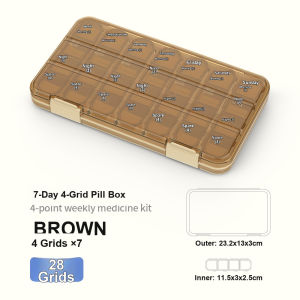 30 Days Pill Organizer with 7-Day Reminder Portable Medicine Dispenser for Elderly 3 Times Daily Medication Subpacking
