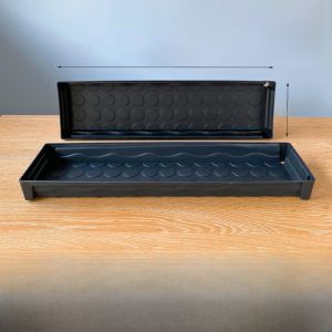 ชาน้ำยาวพิเศษสำหรับ Succulent ถ้วยพักน้ำพลาสติกสีขาวและสีดำ มีช่องระบายน้ำ ชาน้ำย้ายได้ ชาน้ำสำหรับสวนไม้ดอกและไม้ประดับ