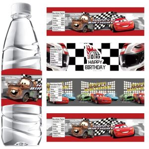 Disney Lightning McQueen ป้ายขวดน้ํารถยนต์สติกเกอร์ชุดอุปกรณ์ปาร์ตี้เด็กทารกฝักบัววันเกิด Party ตกแต่ง