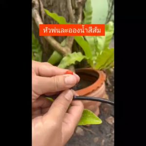 หัวพ่นหมอกสีส้มแบบปรับละอองน้ําได้พร้อมข้อต่อ 3ทาง และข้อต่อทางเดียว