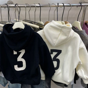 Warm Hooded Sweatshirt with Letter Print Design for Kids and Teens