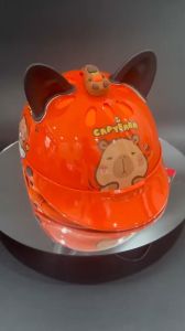 Nón bảo hiểm cho bé Cabypara Labubu Kuromi gắn sticker 3D chính hãng công ty Long Thanh đạt chuẩn an toàn giao thông