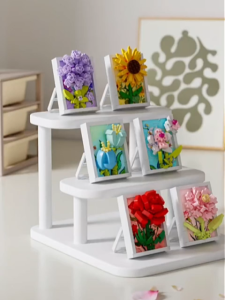 DIY Building Block Flower Photo Frame Kit Creative Bloom Bouquet Display Home Decor Gift for Adults