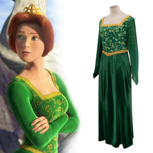 Green Princess Fiona Costume Dress Monster Shrek Cosplay Outfit Halloween Stage Performance Suit Adult Size Anime Character Wear