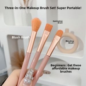 Portable Short 8-Piece Makeup Brush Set Ultra Soft Beauty Tools Beginner Cheek Blush Eyeshadow Brushes Face Cosmetic Tools