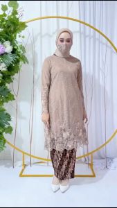 Setelan Kebaya Muslim / Tunik Tulle / Tunik Kurung Wanita Pilihan Warna