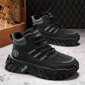 Mens Work Boots Autumn Construction Site Labor Protection Shoes Outdoor Sports Climbing Workwear Martin Boots Anti-slip Wear-resistant