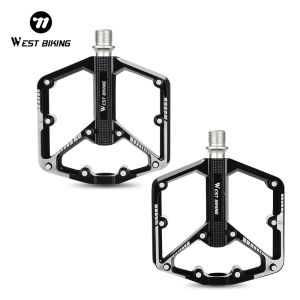 WEST BIKING Bicycle Pedals Sealed DU Bearing Nonslip Pedal Mountain Road Bike Cycling Alloy Platform MTB Pedal Cycling Parts