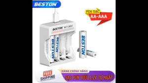 Pin Sạc Beston 1.2V Sạc Pin Tiểu AA/AAA Ni-MH Beston C8002 4 Khe Độc Lập Tự Ngắt Sạc Thông Minh