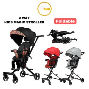SIMI 2 Way Baby Magic Stroller Pram Foldable Seat Cushion Canopy Adjustable Backrest Light Weight Stroler Boleh Lipat Budak Kecil