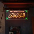 lampu tulisan ASSALAMUALAIKUM bahan akrilik 30X17 CM. 