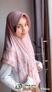 𝐇𝐢𝐣𝐚𝐛 Jilbab Kerudung Instan Bergo Pet MOTIF PRINTING FLOW JERSEY PREMIUM