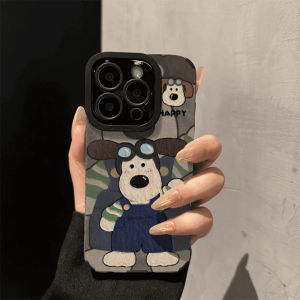 SHUXIE | Silicone Soft Case for iPhone 17 Pro Max 17 Air 16 Pro 15 14 12 Full Lens Cover Cute Cartoon Female Plus Winter Faux Fur