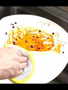 3 miếng bọt biển rửa chén hai mặt hình tròn 2 mặt nhám và xốp rửa chén xoong nồi nhanh chống-NIEVE