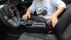 กล่องเก็บของ ที่ใส่ของในรถยนต์ กล่องเก็บของ 3 IN 1 ชุด กล่องจัดระเบียบ ที่ใส่ทิชชู่