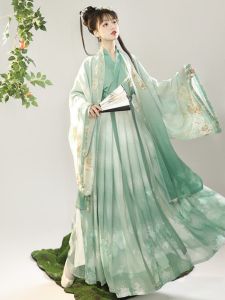 Qishang Genuine Goods [Spring Color] Original Han Dynasty Full Set Female Summer and Autumn New One-Piece Perforated Waist-High Ruqun