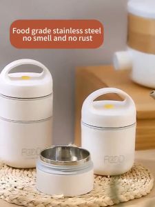 【Local】Microwaveable 2 Layer Soup Bentgo Lunch Bag Lunch Box Stainless With Bag Thermal 680ml 304 Stainless Steel Portable Insulated Food Container With BagSafe heating through microwaves Weder