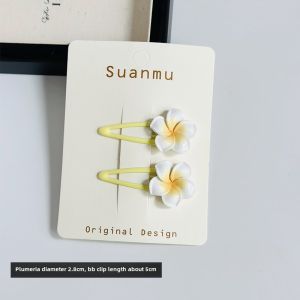 New Childrens Fresh Egg Flower Hair Clips Bangs Frizz Hair BB Clips Girls Hair Bands Edge Clips No Damage Hair Elastic Bands