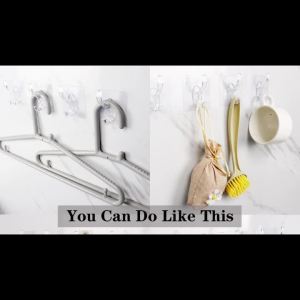 20 Pack Adhesive Hooks for Hanging Heavy Duty Wall Door Hooks Clear Plastic Sticky Hanging Hook for Kitchen Bathroom