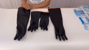 Acid Resistant Natural Anti-Slip Latex Gloves Chemical Industry Rubber Long Gloves