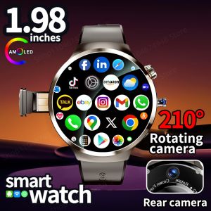 4G/5G Full Netcom Smartwatch 1.98inch Amoled Smart Watch With 210° Rotating Camera Android 13.0 Dual System GPS 1900mAH Battery