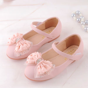 Princess Style Soft Bottom Childrens Shoes Spring Autumn Season Bean Bean Baby Girl Shoes Cute Design Kids Leather Footwear