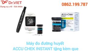 Máy đo đường huyết ACCU CHEK Instant tặng kèm que thử đường huyết Instant