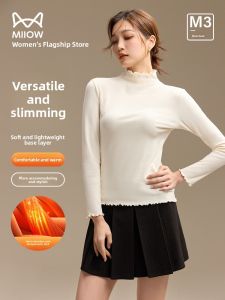 Miiow | Elegant Style Womens Base Shirt Half High Collar Ear Mushroom Collar Knitted Sweater Inner And Outer Wear Warm Top