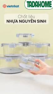 Bô 3 Hộp Đựng Thực Phẩm Cao Cấp VIỆT NHẬT HOKORI 6560 Hôp Chữ Nhật Có Khoá Gài  - TADAHOME