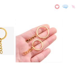 20/40pcs Gold Color Key Chain Key Ring Bronze Rhodium 25/30mm Long Round Keyrings Keychain For DIY Jewelry Making Wholesale