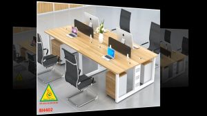 Bàn họp bàn làm việc nhóm gỗ MDF ( có tủ ) BH402 - NỘI THẤT LẮP RÁP VIENDONGADV