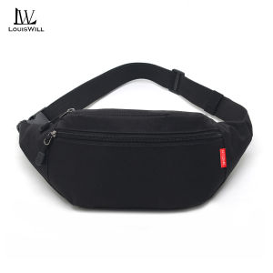 LouisWill Men’s Waist Bag Chest Bag Crossbody Bag Multi-Functional Fitness Bag Three Layer Pocket Design Small Waist Pouch Waterproof Wear-Resistant Waist Bag with Adjustable Strap for Workout Running