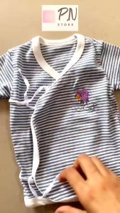 Áo sơ sinh buộc dây ngắn tay HotGa FREE cao cấp SIZE cho bé từ 3 đến 5 ký