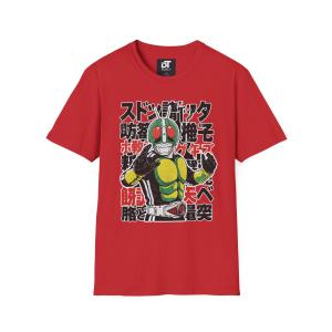 Bandai | Kamen Rider 1990s Retro Style Short-sleeved T-shirt Animation Fan Clothing Summer Street Plus Size Loose Mens and Womens Tops
