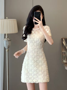 SUYE | French Chic Lace Dress Slimming Short Style
